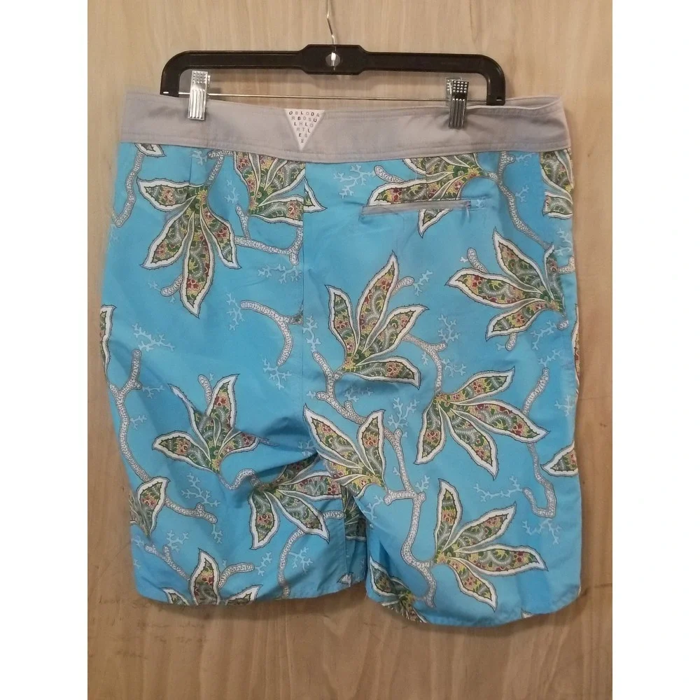Old Bull Lee Mens Board Shorts Size 36 Blue Floral Coral Surf Trunks California